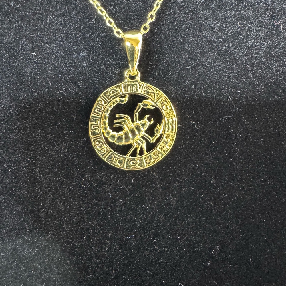 Gold Scorpio Zodiac Pendant Necklace